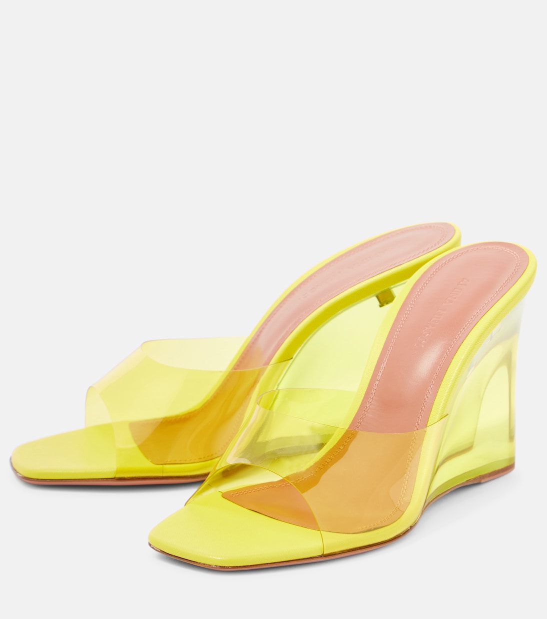 Lupita PVC wedge mules | Amina Muaddi