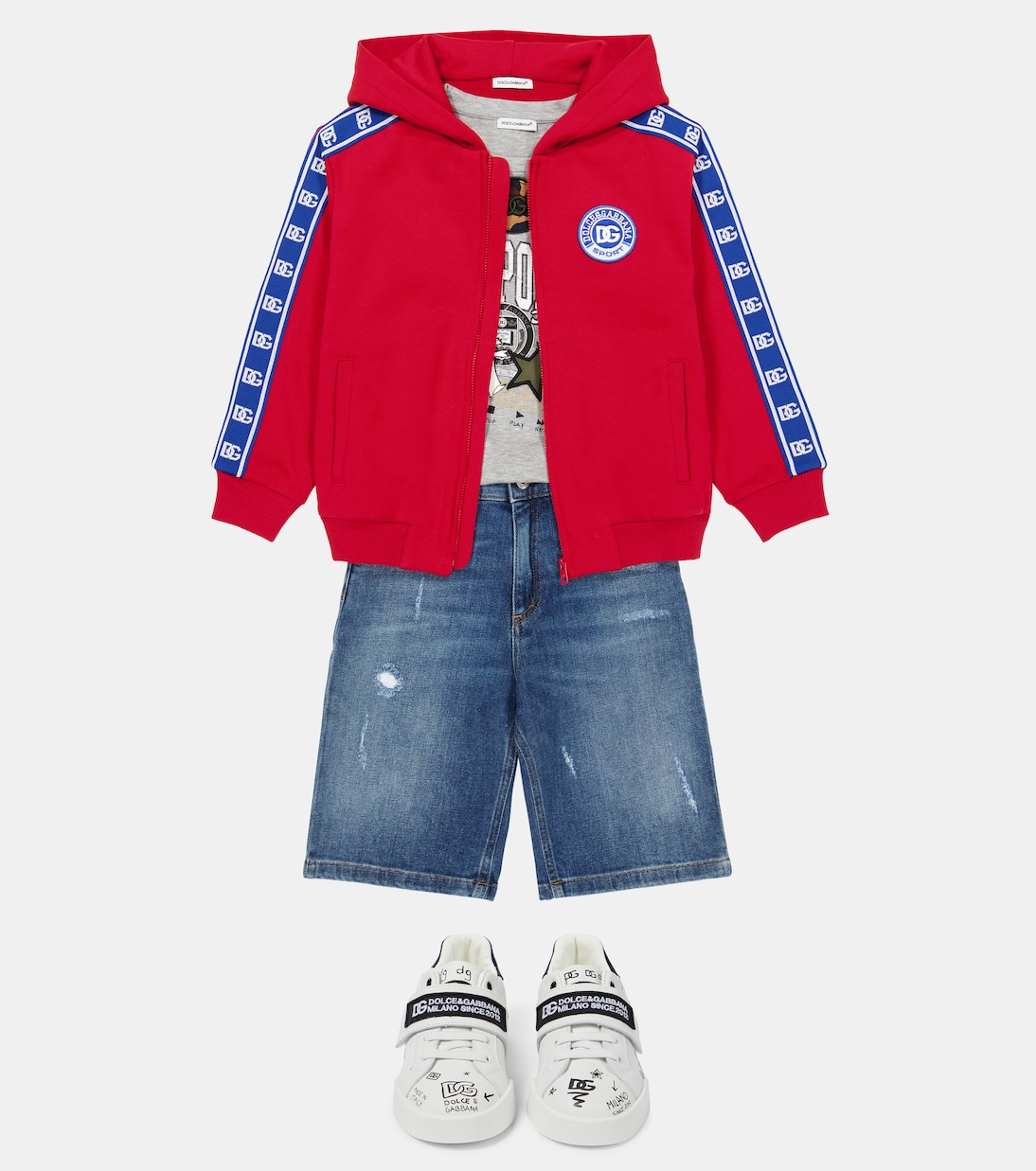 Felpa in cotone con cappuccio | Dolce&Gabbana Kids