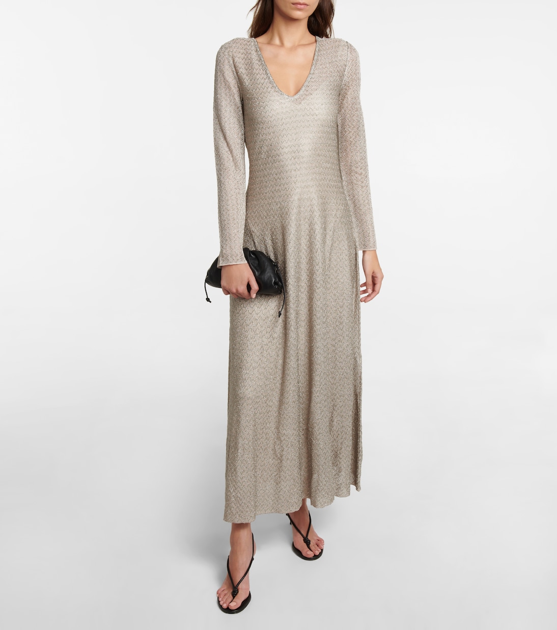 Metallic knit maxi dress | Missoni
