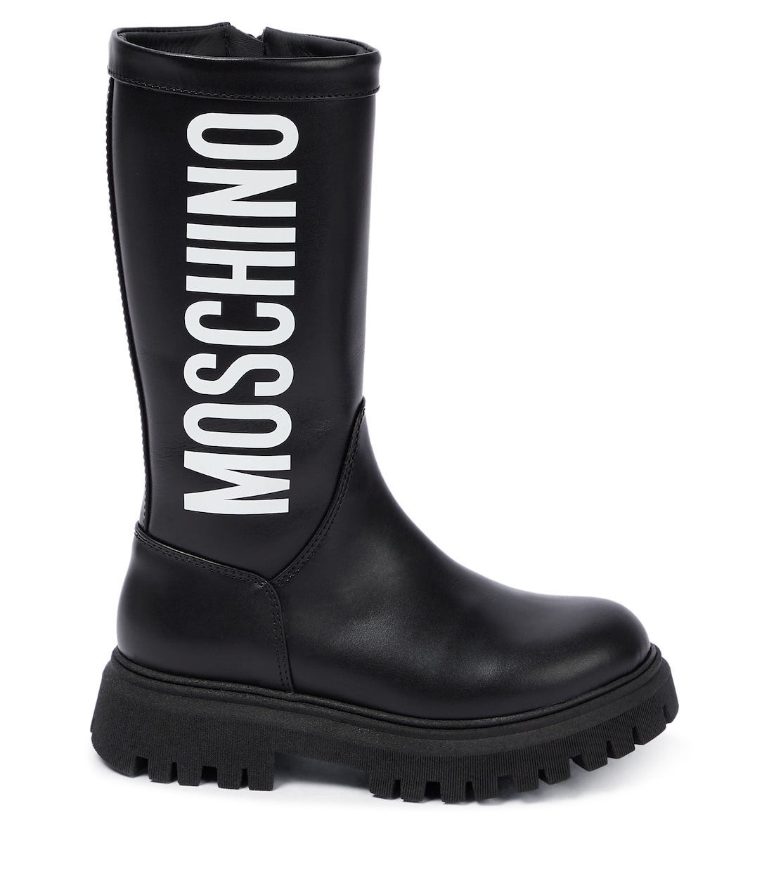 Stivali in pelle con logo | Moschino Kids