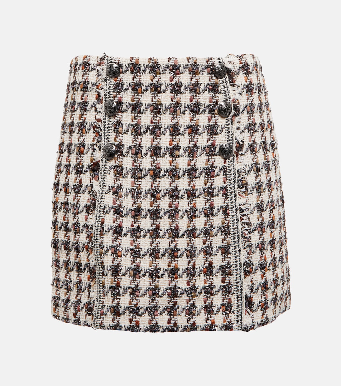 Stark houndstooth tweed miniskirt | Veronica Beard