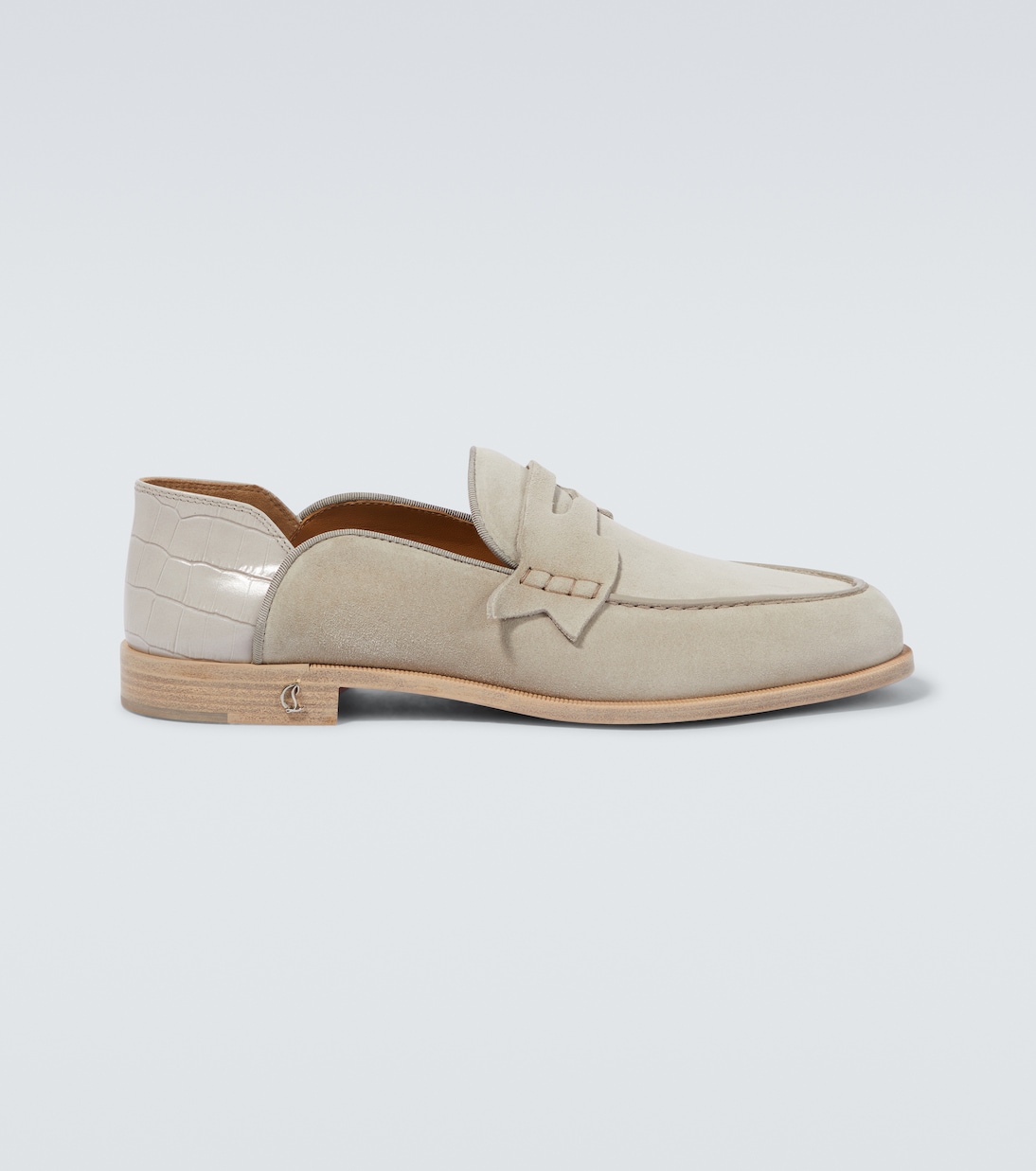 Penny No Back suede and croc-effect loafers | Christian Louboutin