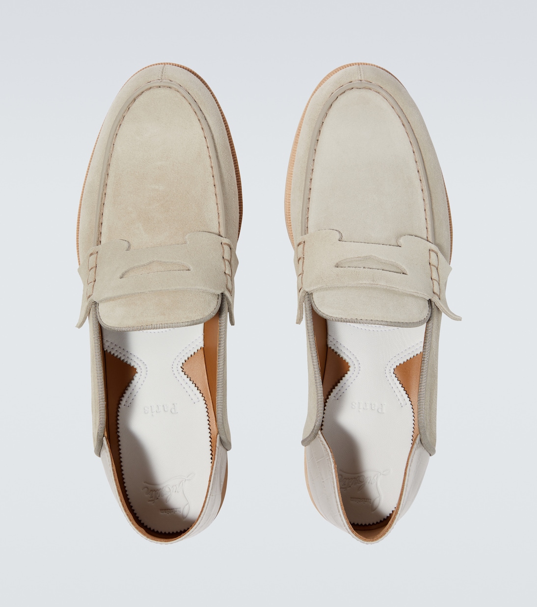 Penny No Back suede and croc-effect loafers | Christian Louboutin