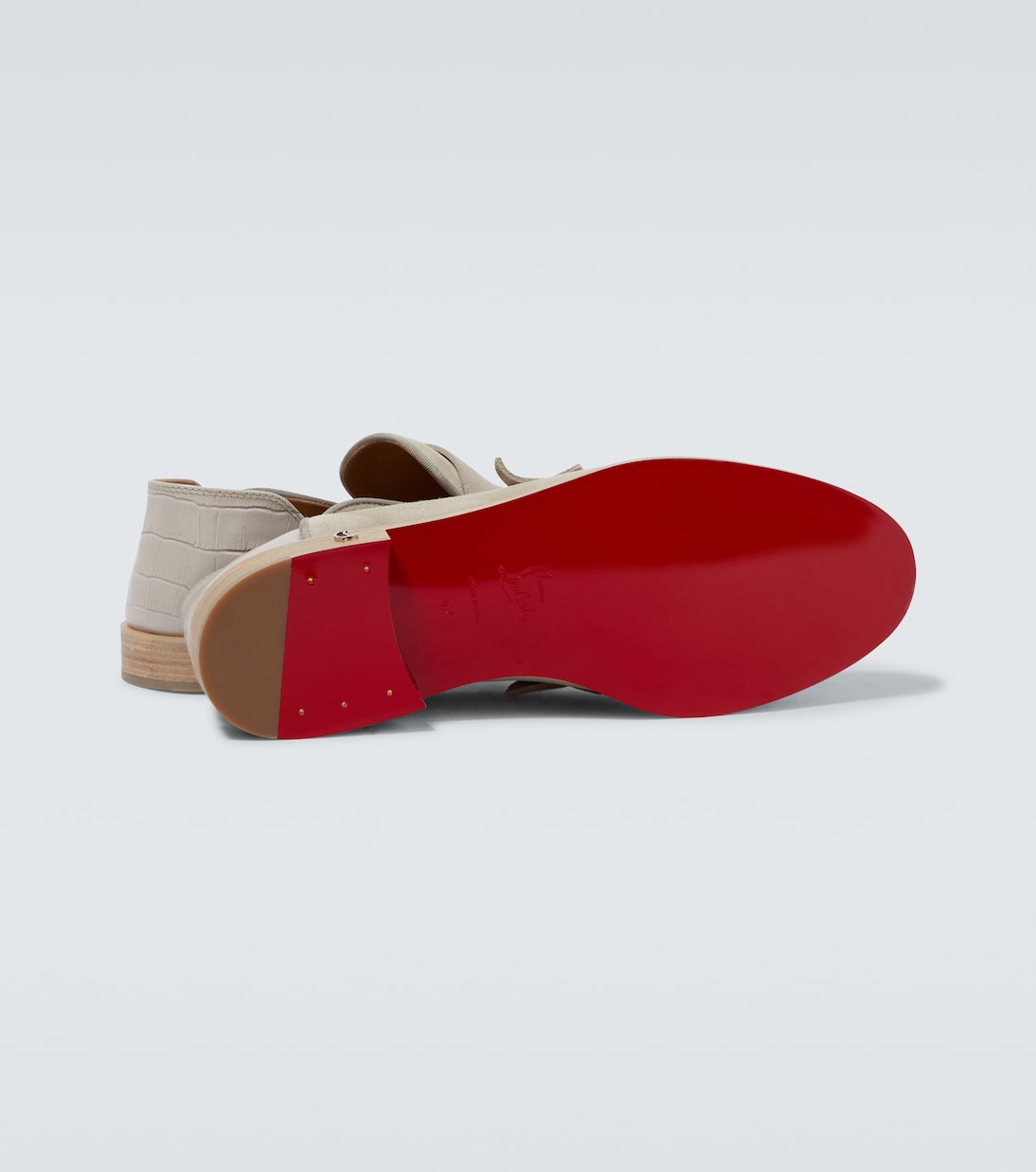 Penny No Back suede and croc-effect loafers | Christian Louboutin