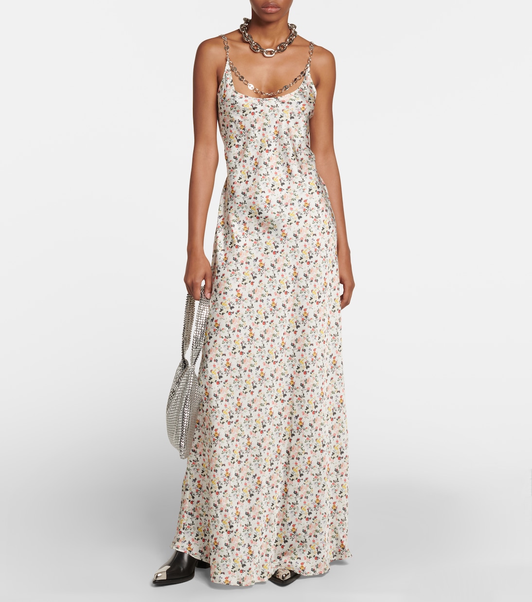 Robe longue à fleurs | Rabanne
