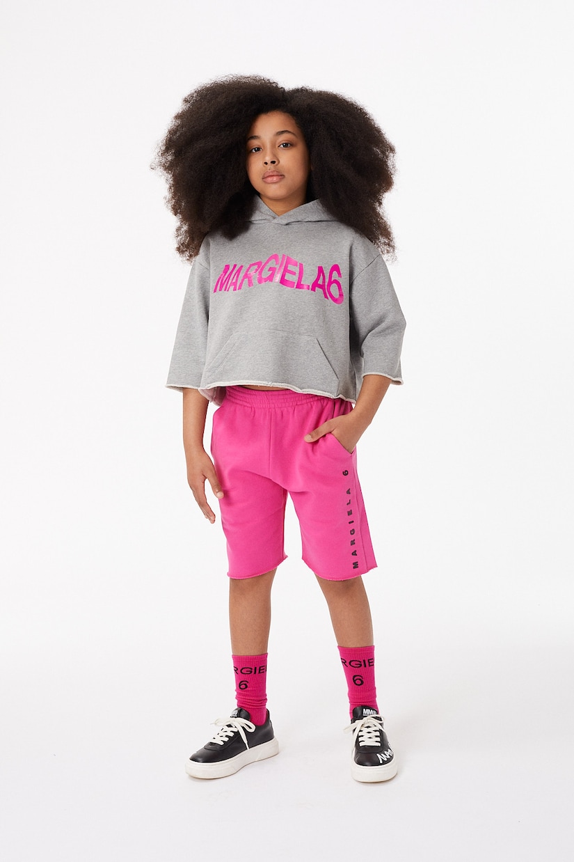 Shorts en jersey de algodón con logo | MM6 Maison Margiela Kids