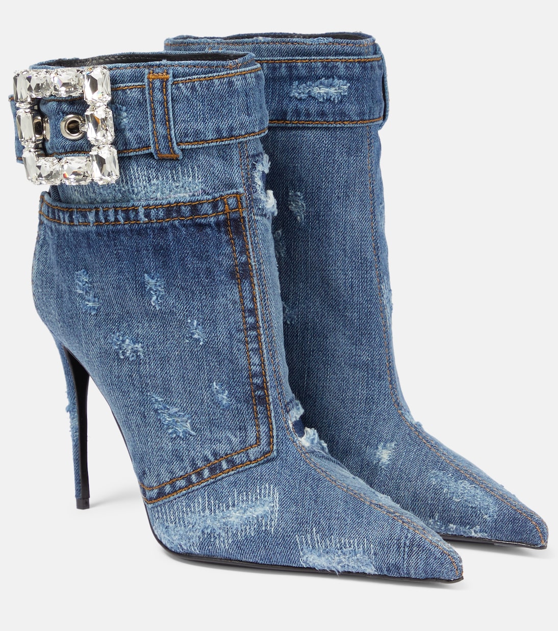 Embellished denim ankle boots | Dolce&Gabbana