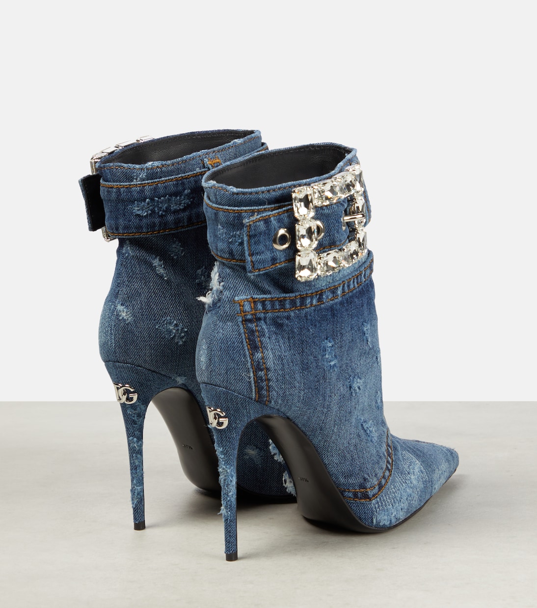 Embellished denim ankle boots | Dolce&Gabbana