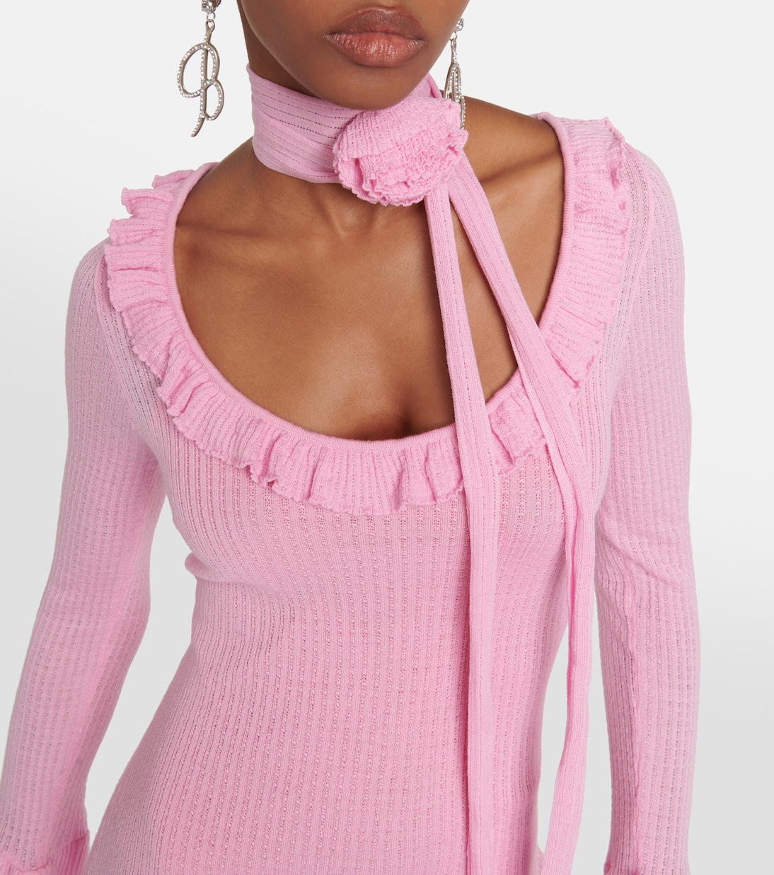 Ruffled wool midi dress | Blumarine