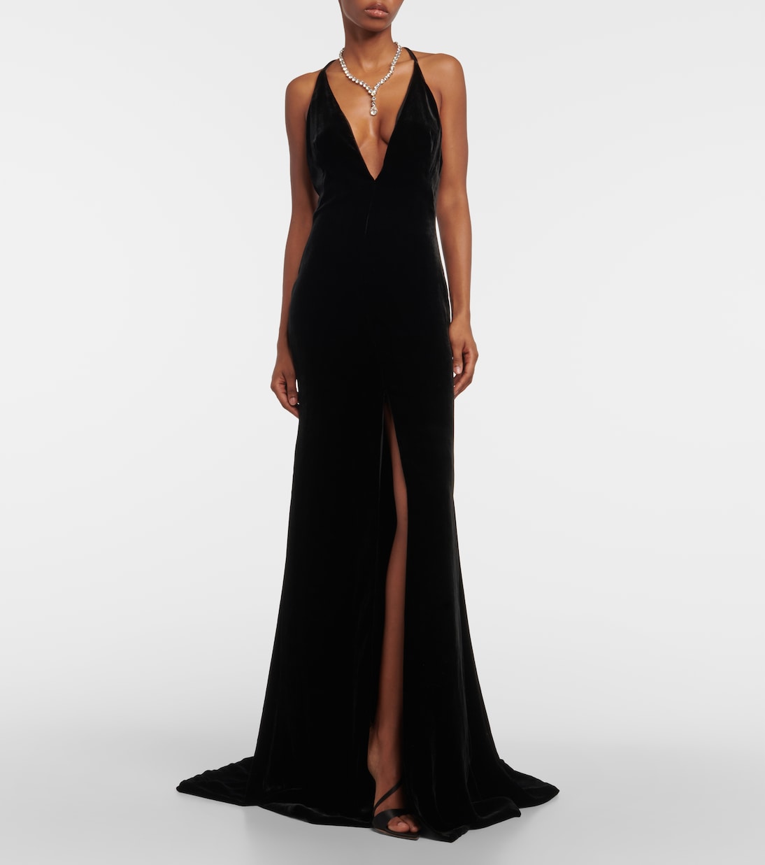 Velvet gown | Costarellos