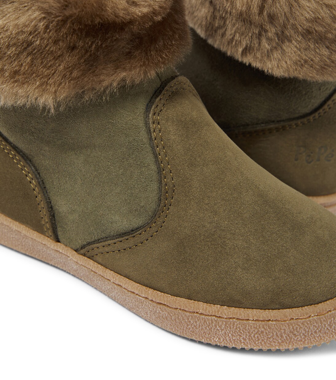 Shearling-trimmed suede ankle boots | PèPè