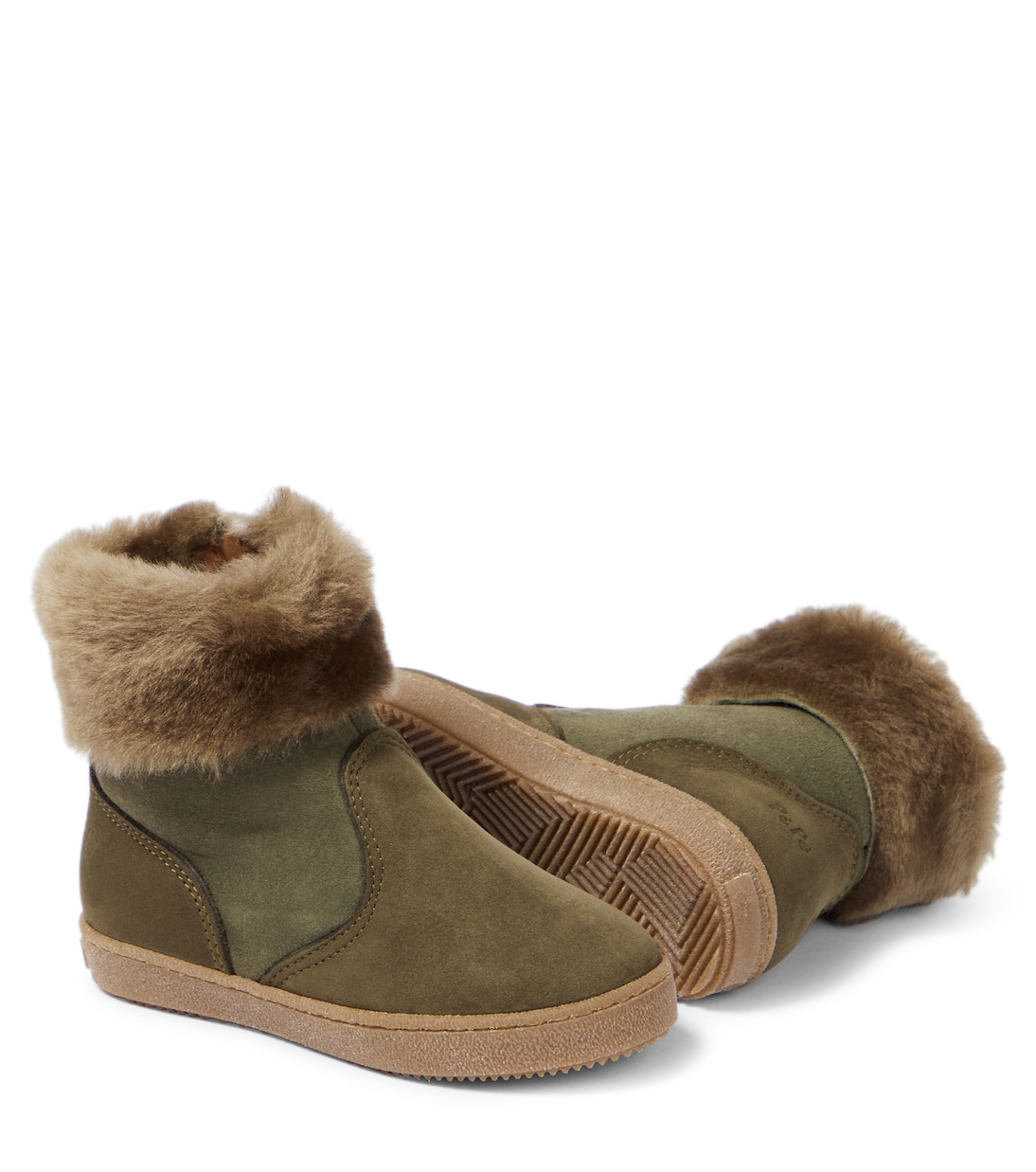 Shearling-trimmed suede ankle boots | PèPè