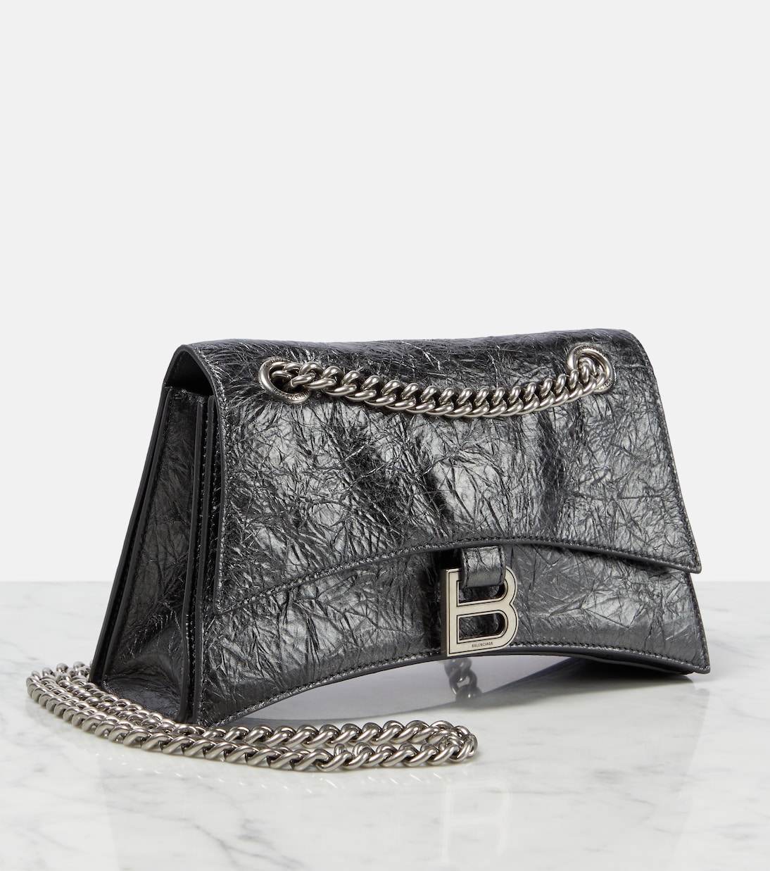 Schultertasche Crush Small aus Metallic-Leder | Balenciaga