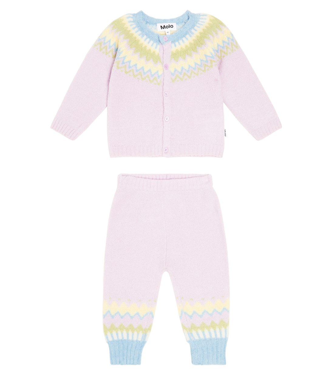 Baby wool-blend cardigan and pants set | Molo