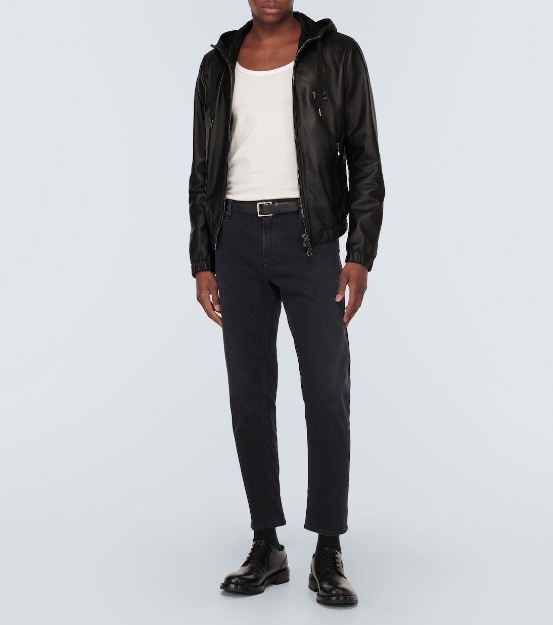 Chaqueta de piel con logo | Dolce&Gabbana