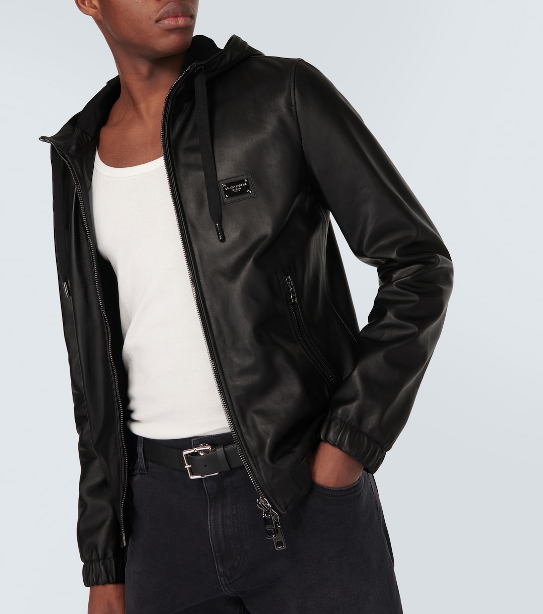 Chaqueta de piel con logo | Dolce&Gabbana