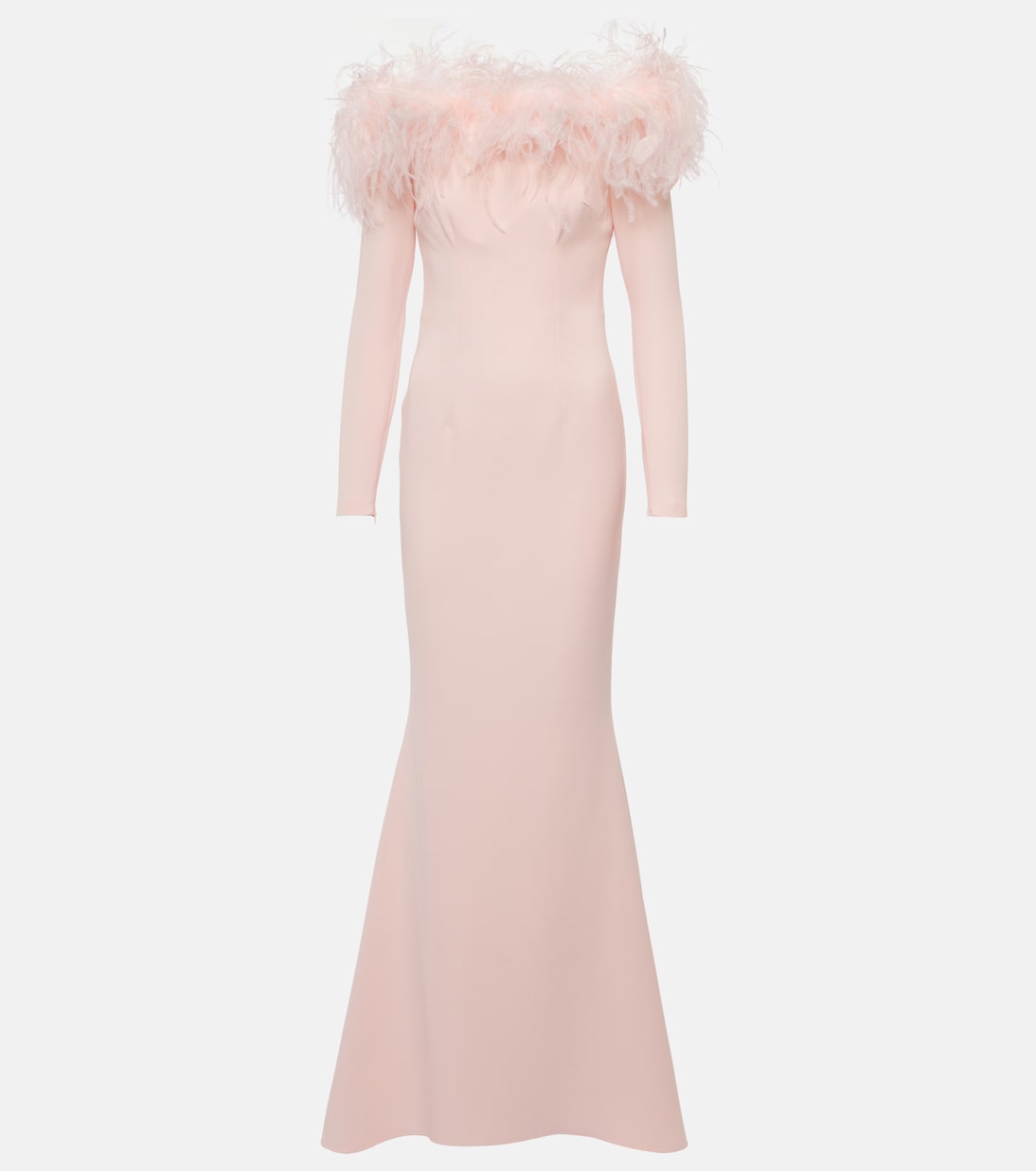 Off-Shoulder-Robe mit Federn | Safiyaa