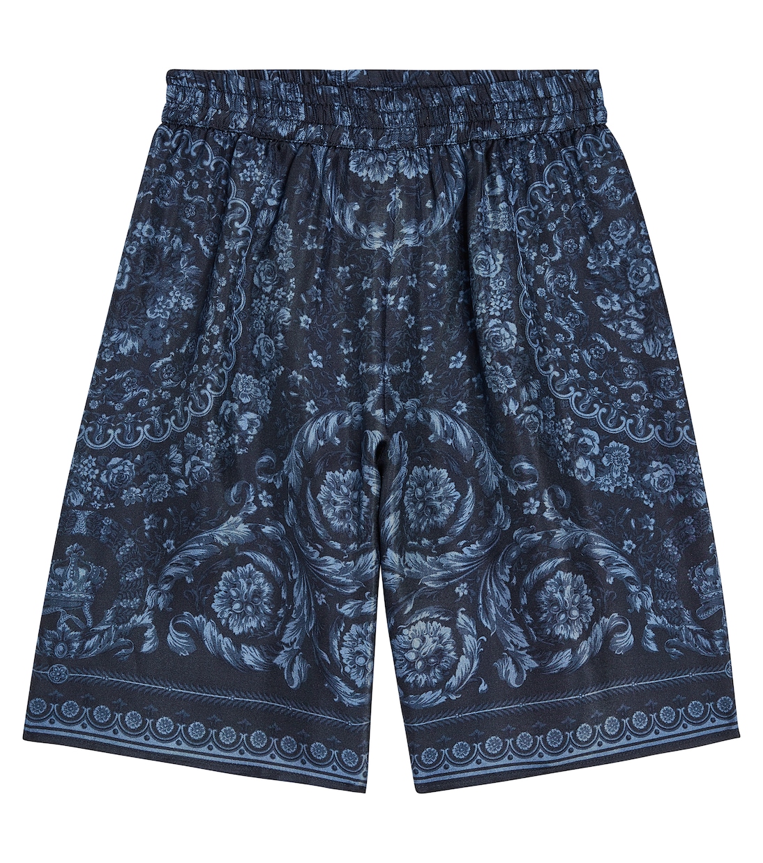 Barocco silk twill shorts | Versace Kids