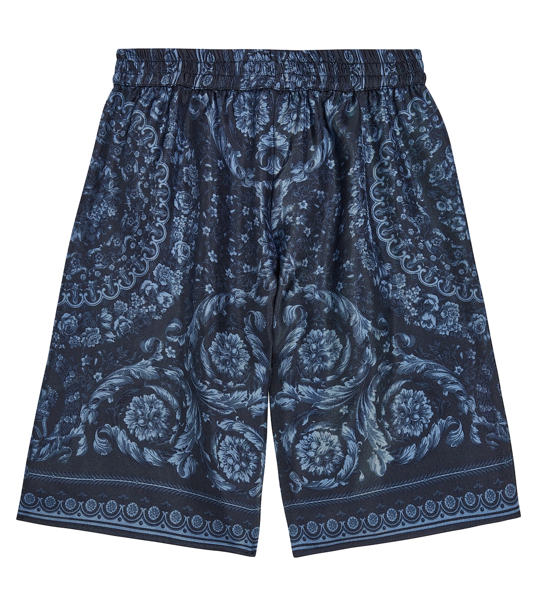 Barocco silk twill shorts | Versace Kids