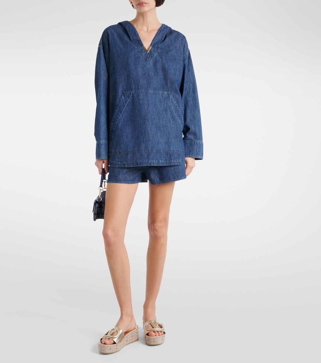Blusa in chambray con cappuccio | Valentino