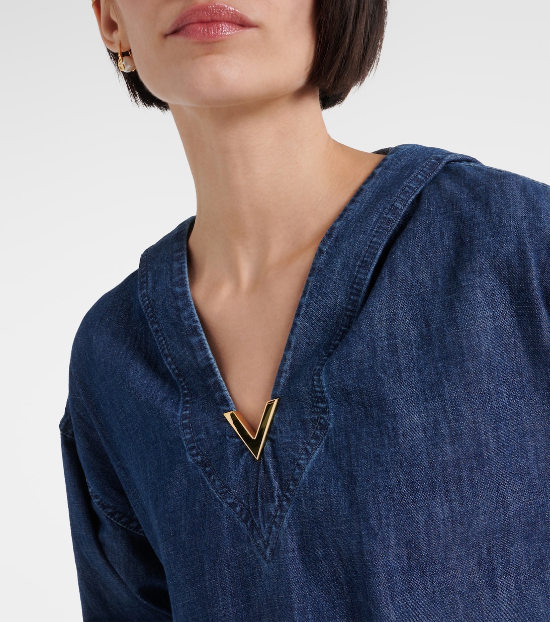 Blusa in chambray con cappuccio | Valentino