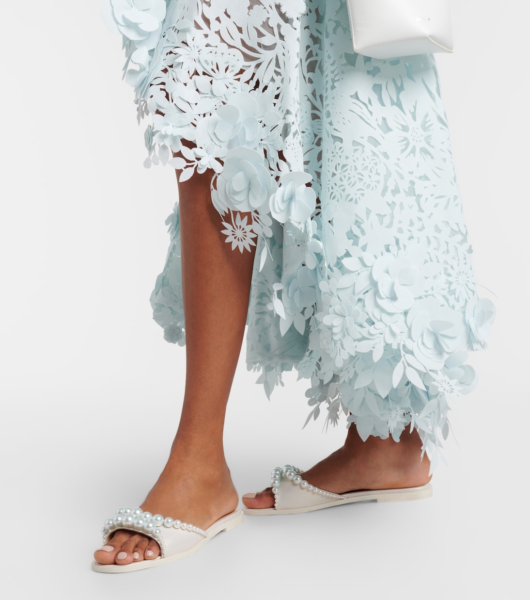 Sirene faux-pearl leather slides | Mach & Mach