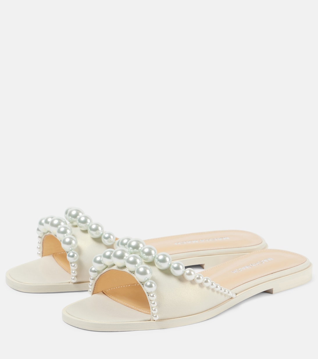 Sirene faux-pearl leather slides | Mach & Mach