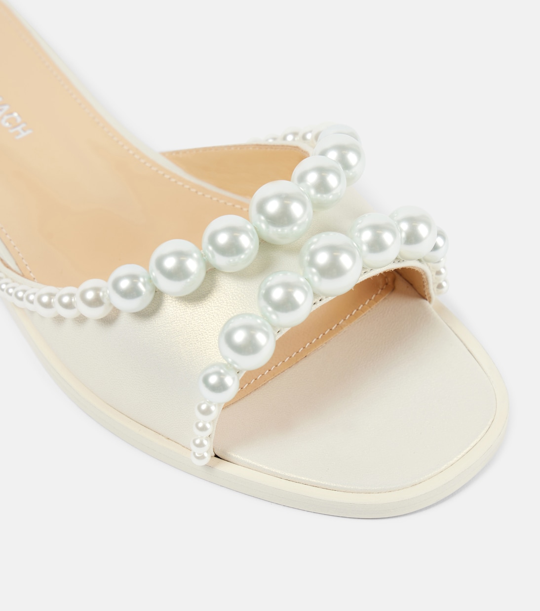 Sirene faux-pearl leather slides | Mach & Mach