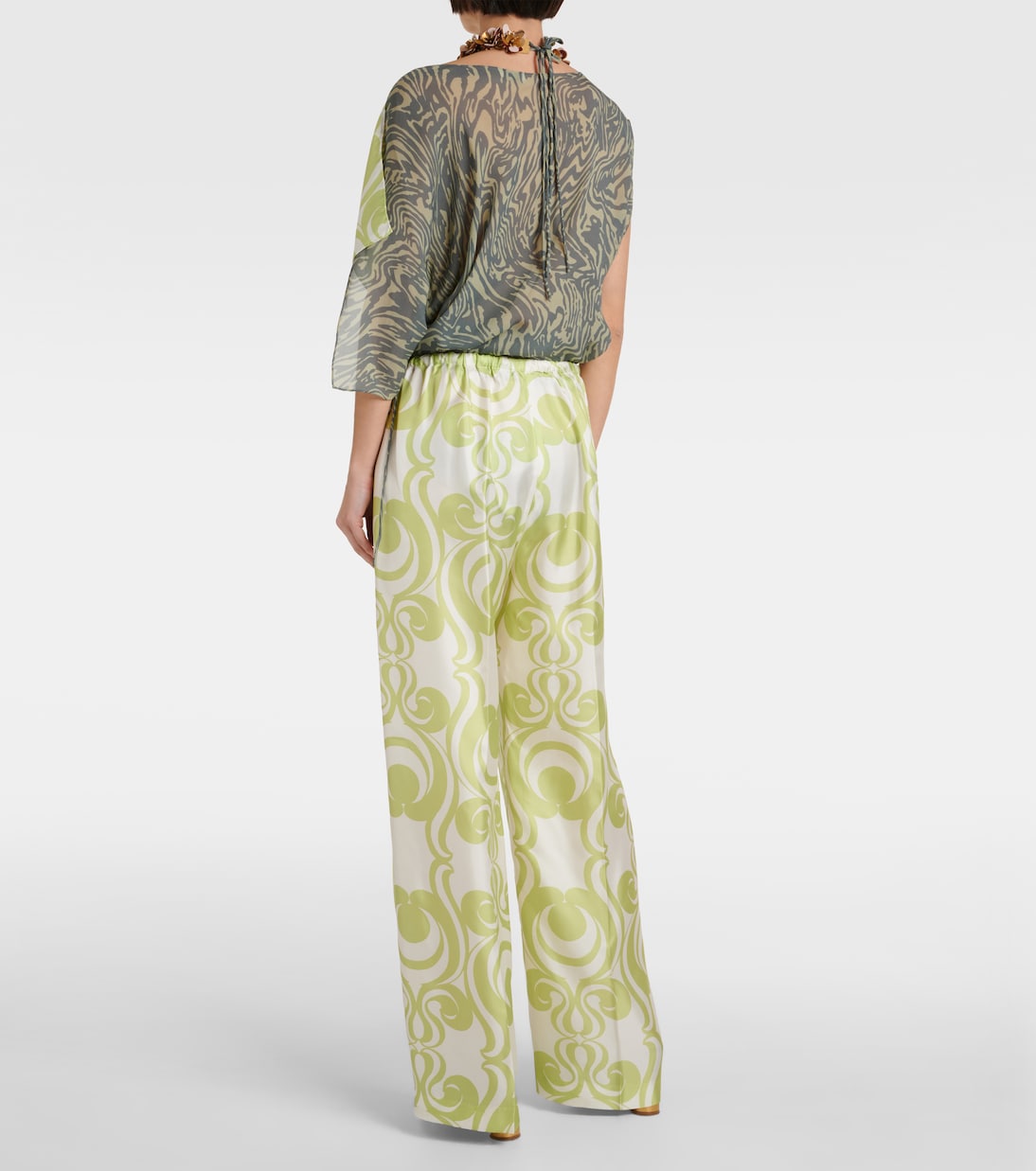 Printed silk wide-leg pants | Dries Van Noten