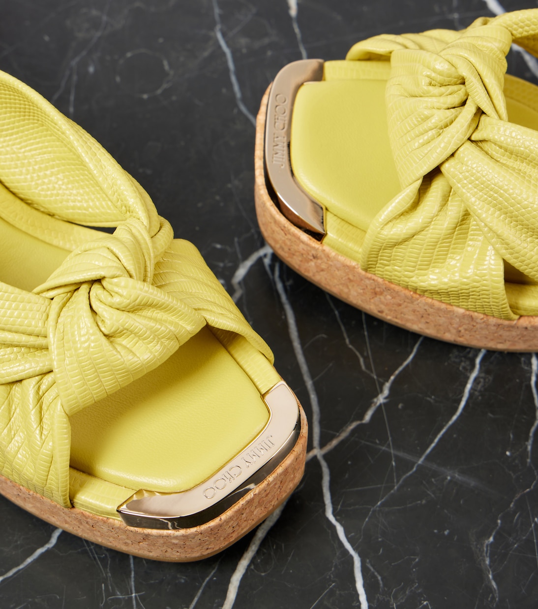 Avenue lizard-effect leather wedge mules | Jimmy Choo