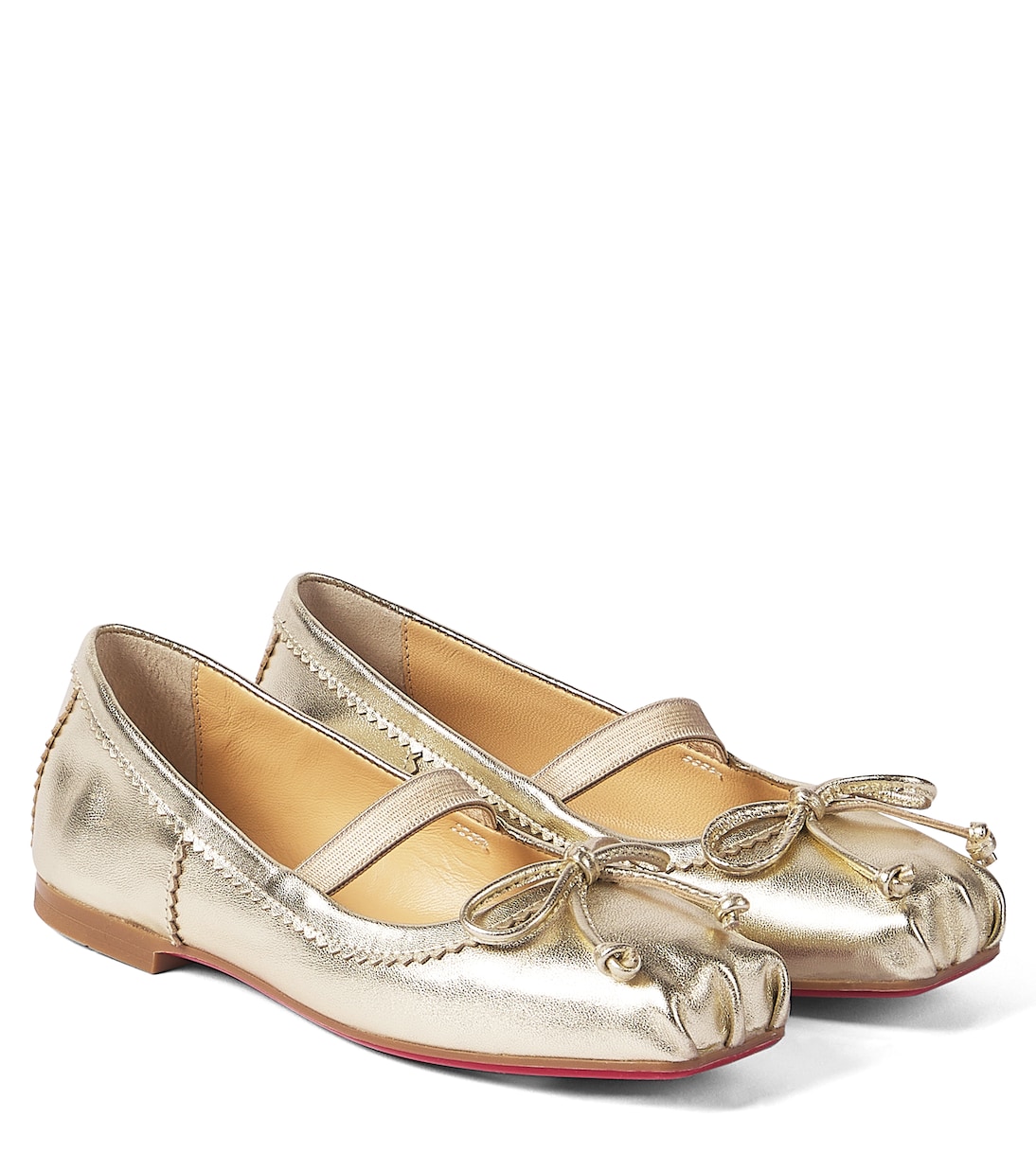 Baballet metallic leather ballet flats | Christian Louboutin Kids
