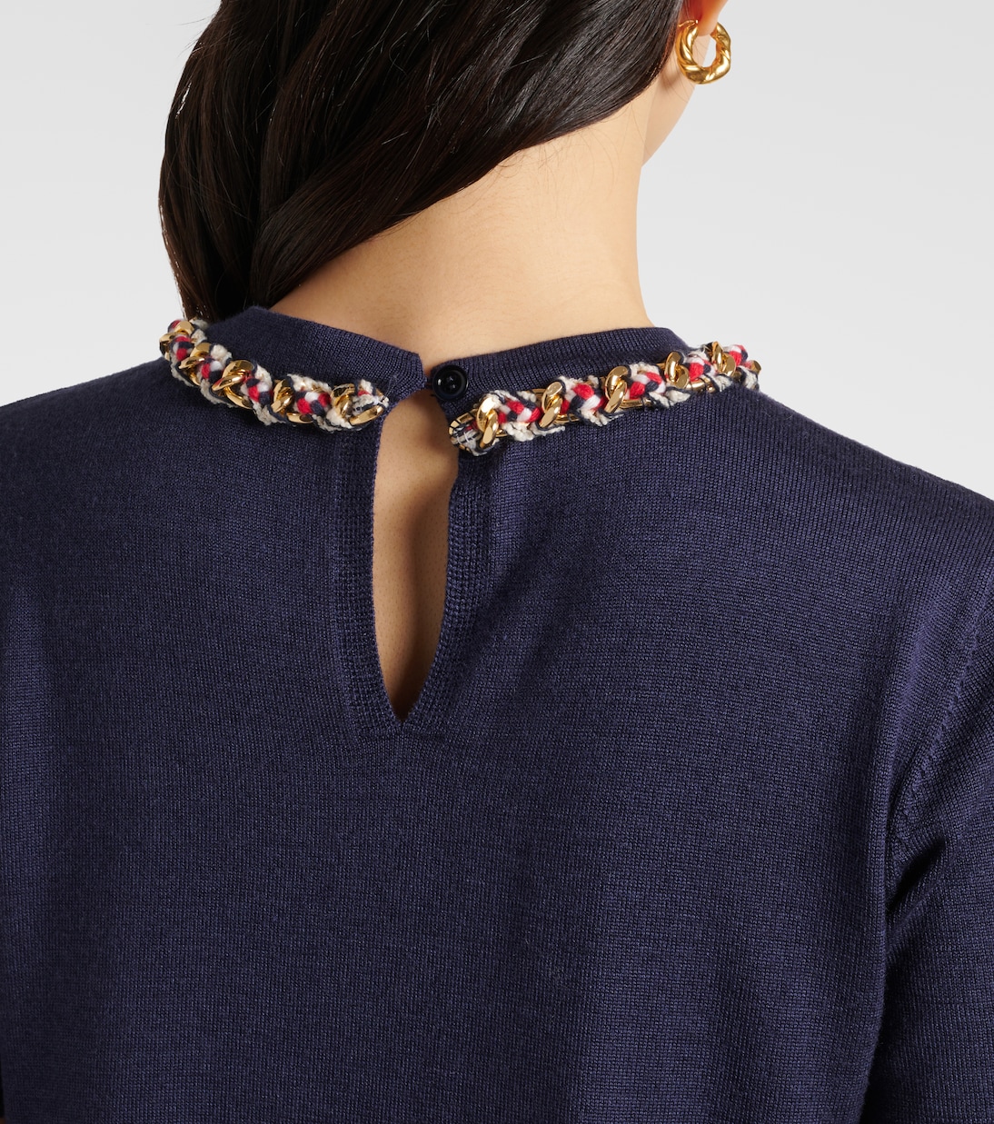 T-shirt in maglia di lana e seta   | Carolina Herrera