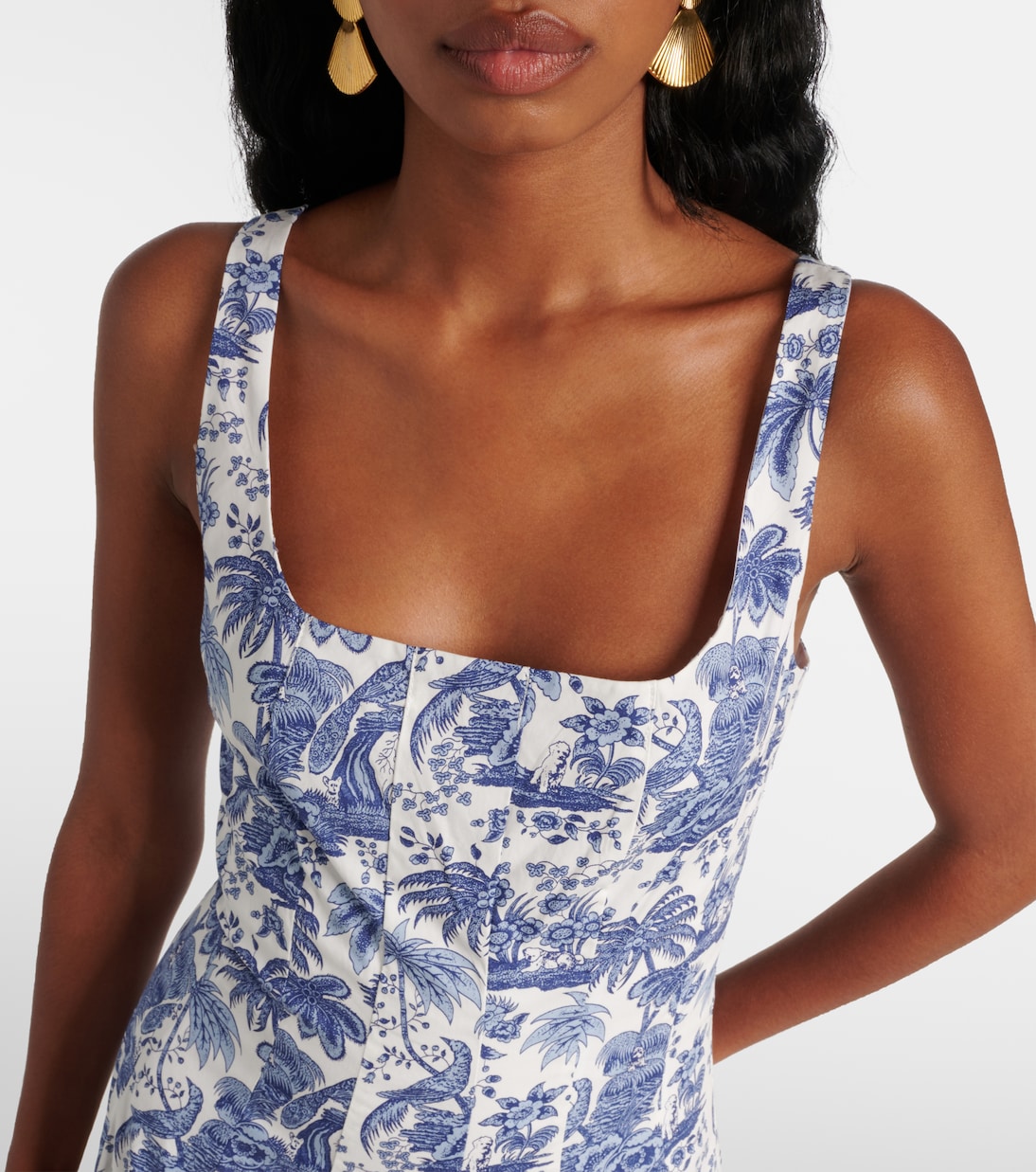 Midikleid Wells aus Baumwollpopeline | Staud