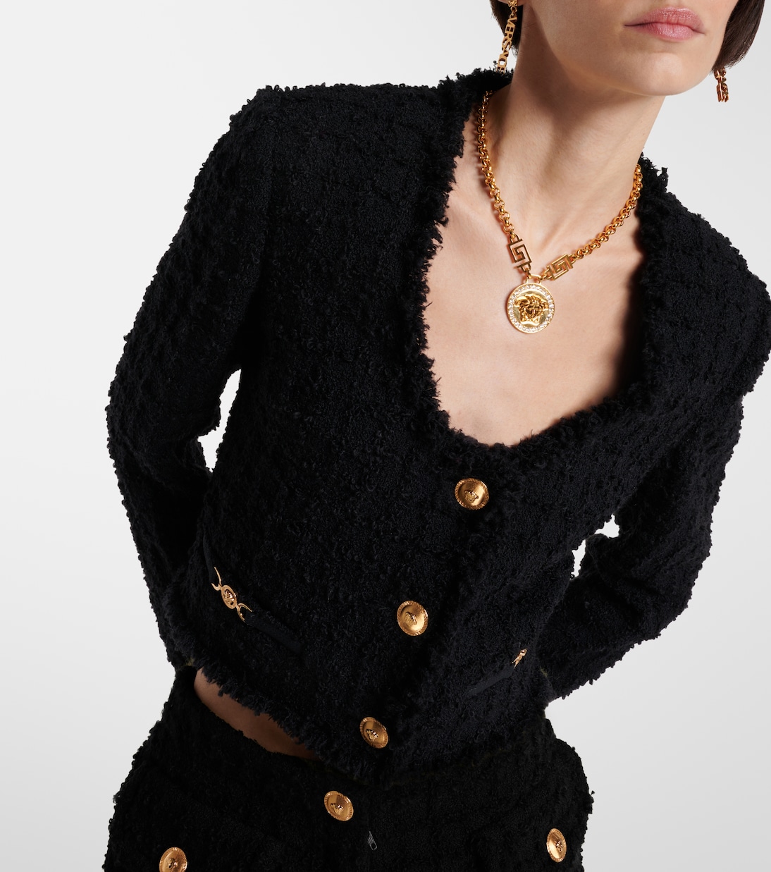 Veste Heritage en tweed de laine mélangée | Versace