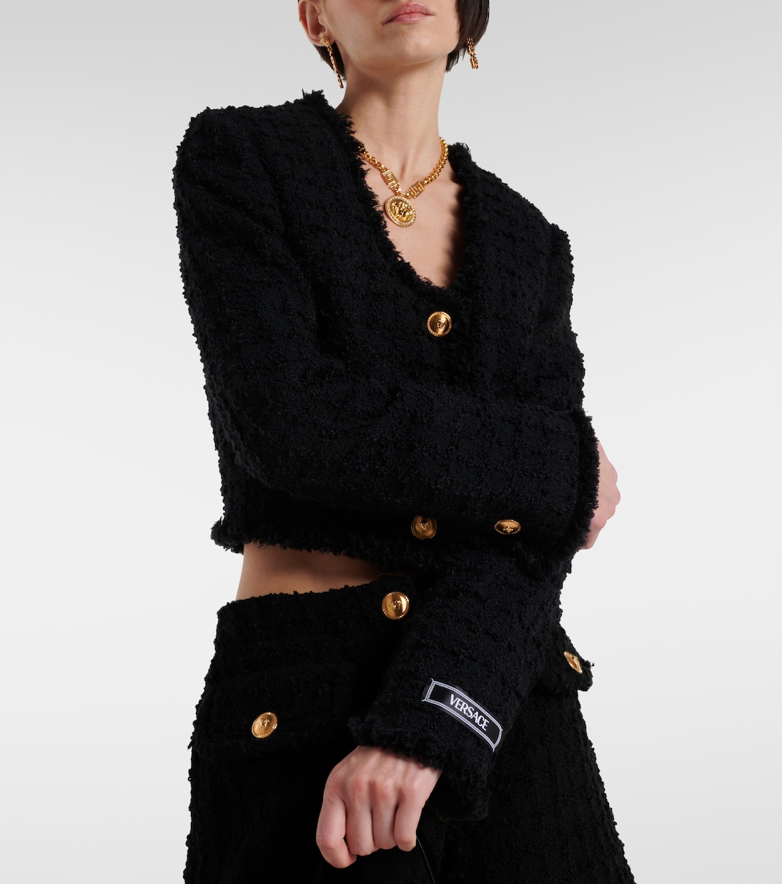 Veste Heritage en tweed de laine mélangée | Versace