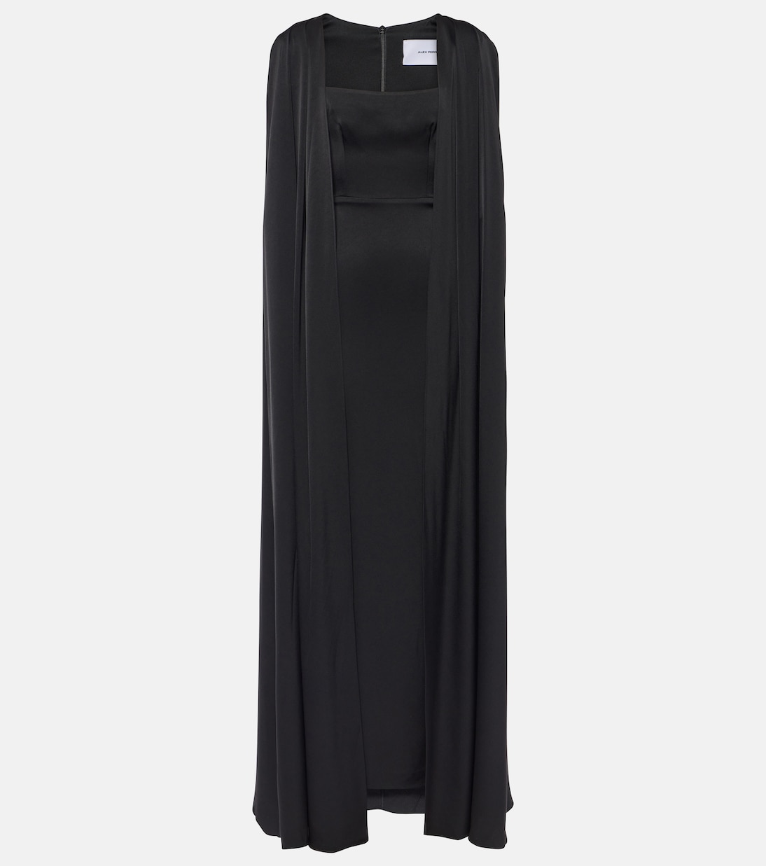 Caped satin crêpe gown | Alex Perry