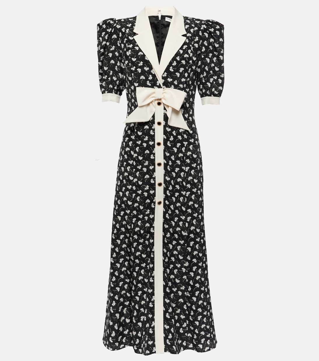 Bow-detail printed silk maxi dress | Alessandra Rich