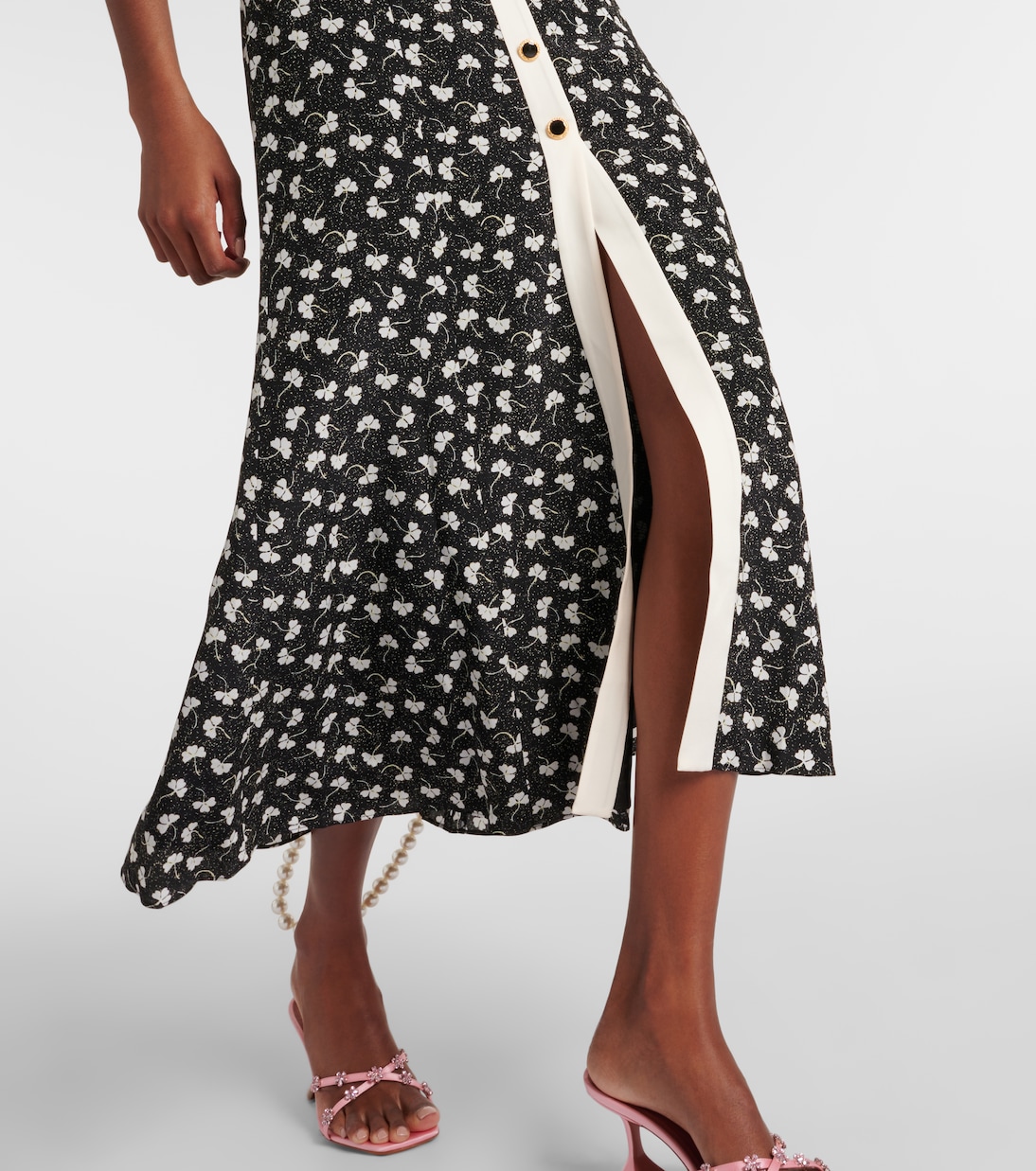 Bow-detail printed silk maxi dress | Alessandra Rich