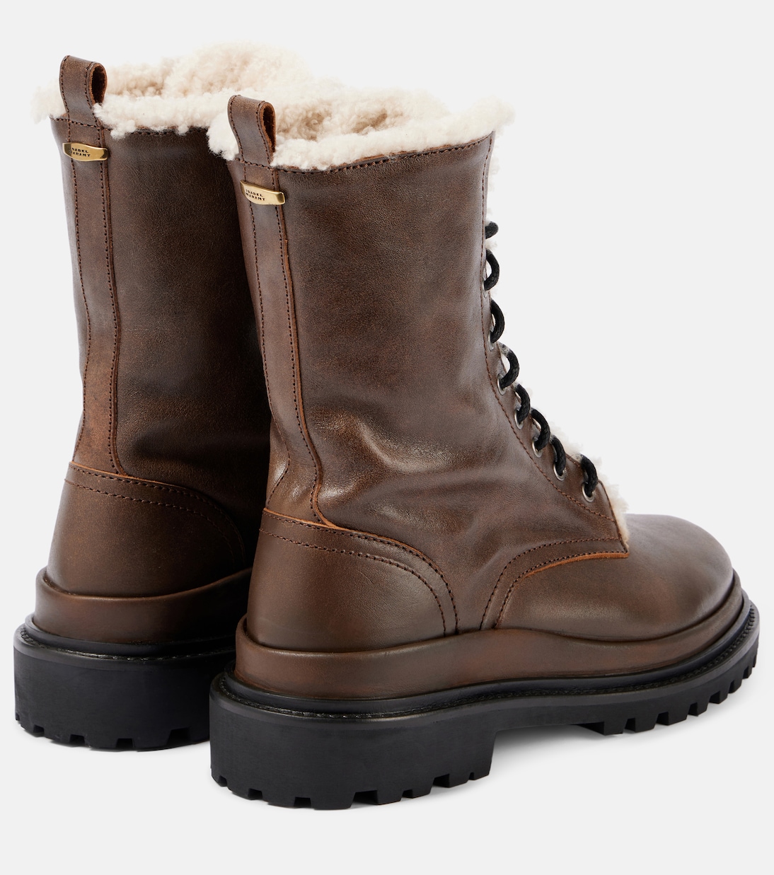 Botines Ghiso de piel con borrego | Isabel Marant