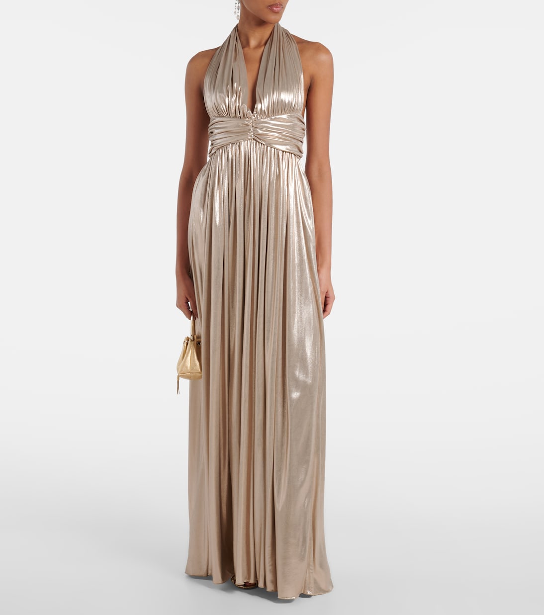 Halterneck open-back lamé jersey gown | Giambattista Valli