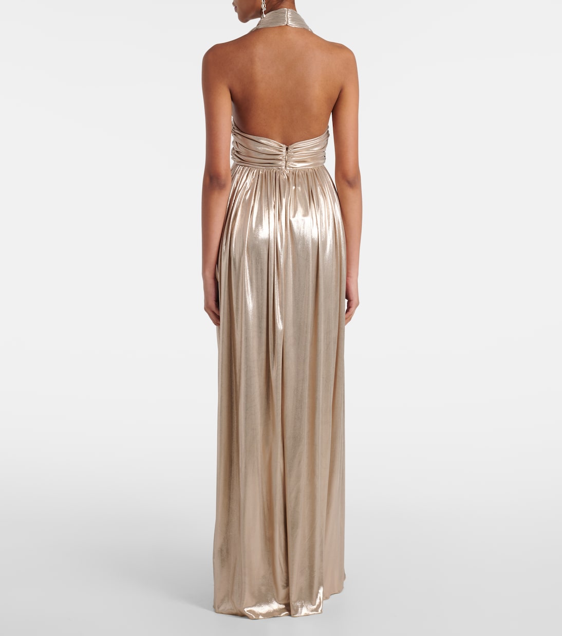 Halterneck open-back lamé jersey gown | Giambattista Valli