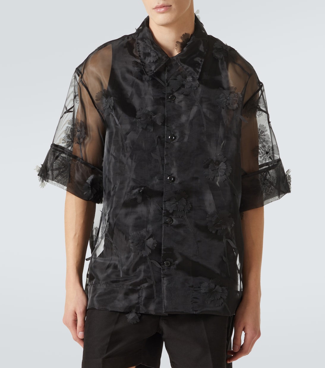 Camicia bowling Carnation in organza | Simone Rocha