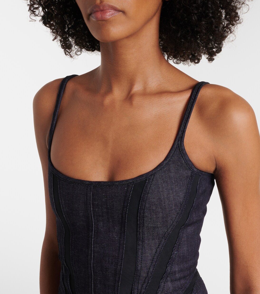 Abito bustier in denim | Mugler