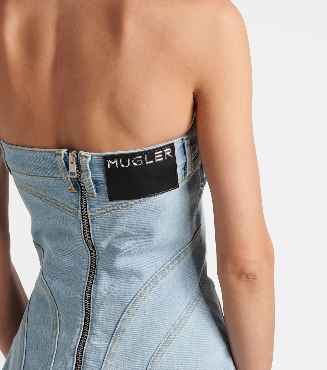 Abito bustier in denim | Mugler