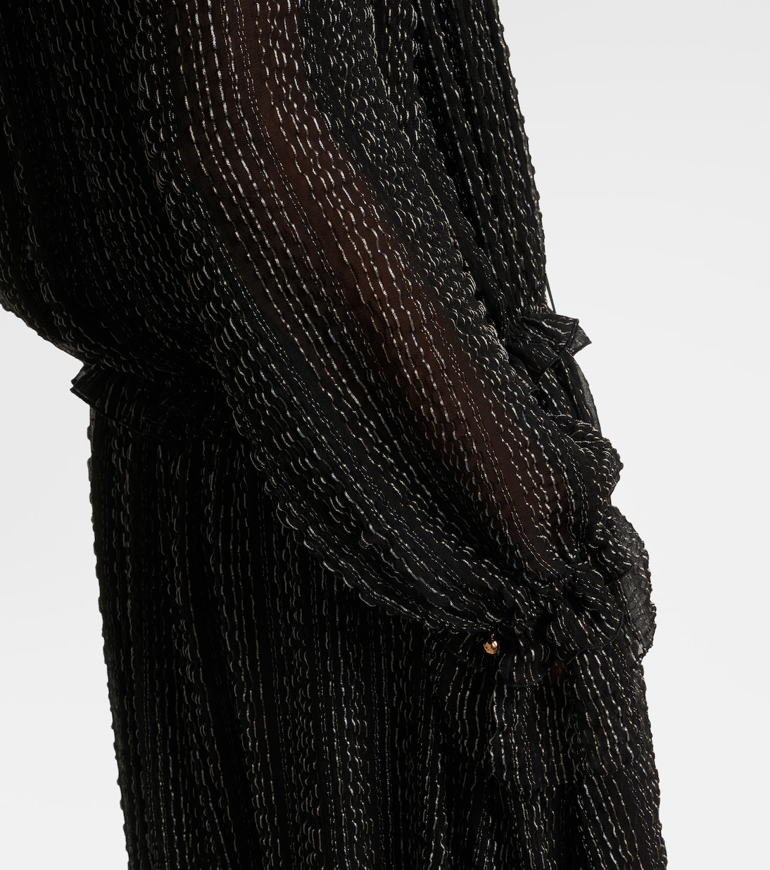 Ruffled gathered silk-blend gown | Chloé