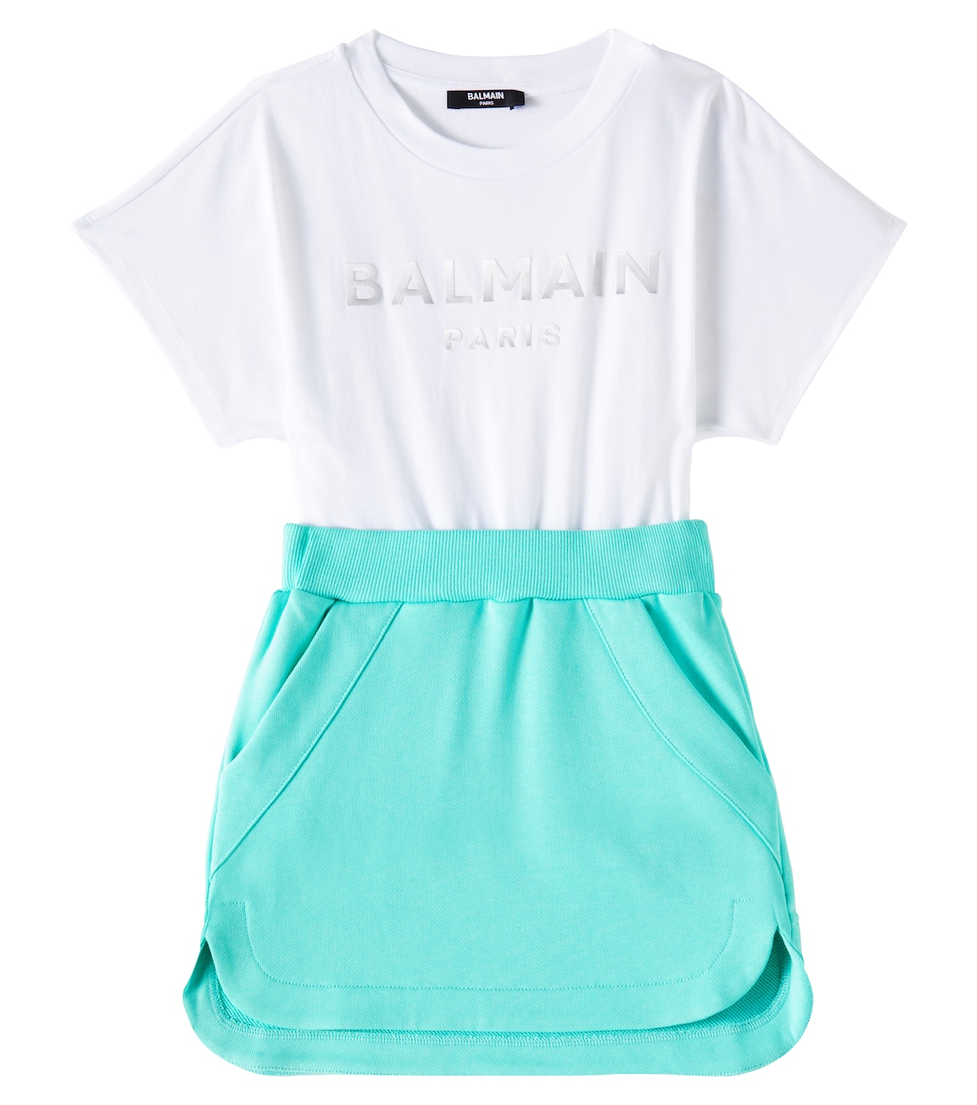 Kleid aus Baumwoll-Jersey | Balmain Kids