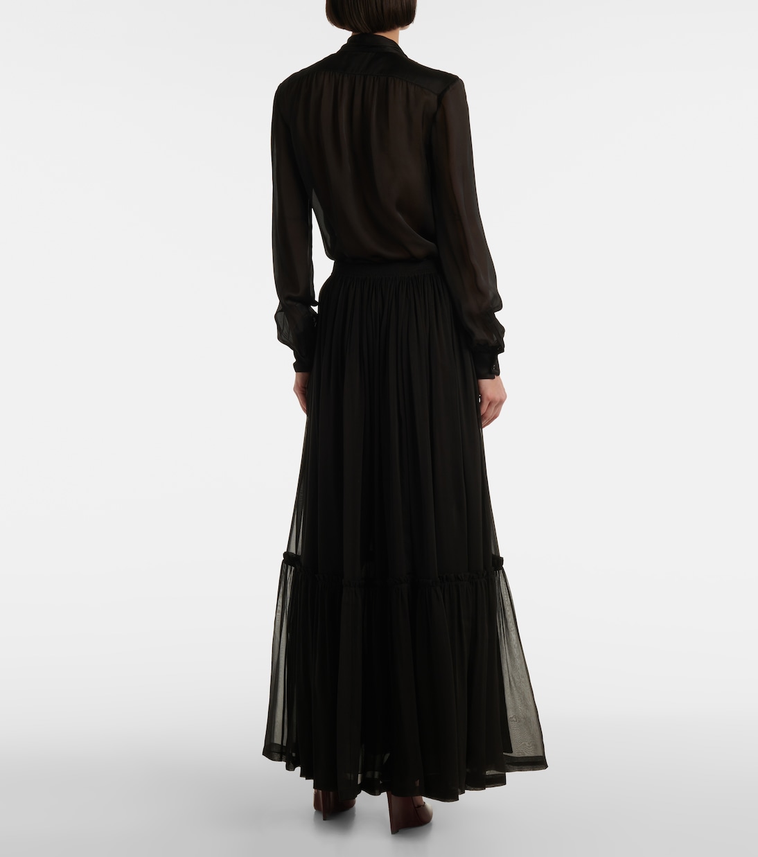Jupe longue en soie | Saint Laurent