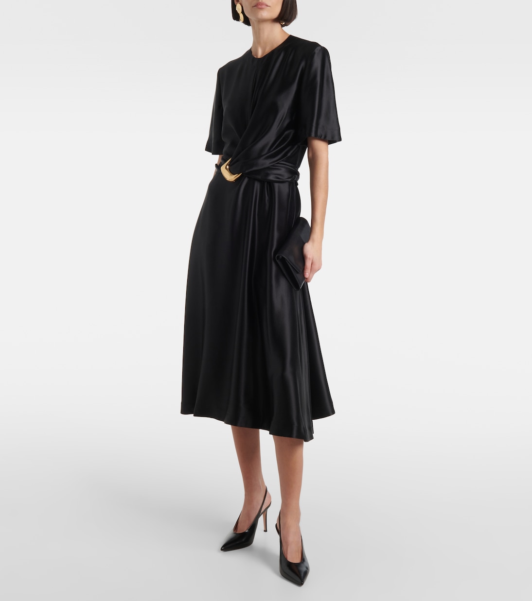 Robe midi Honey en satin de soie | Altuzarra