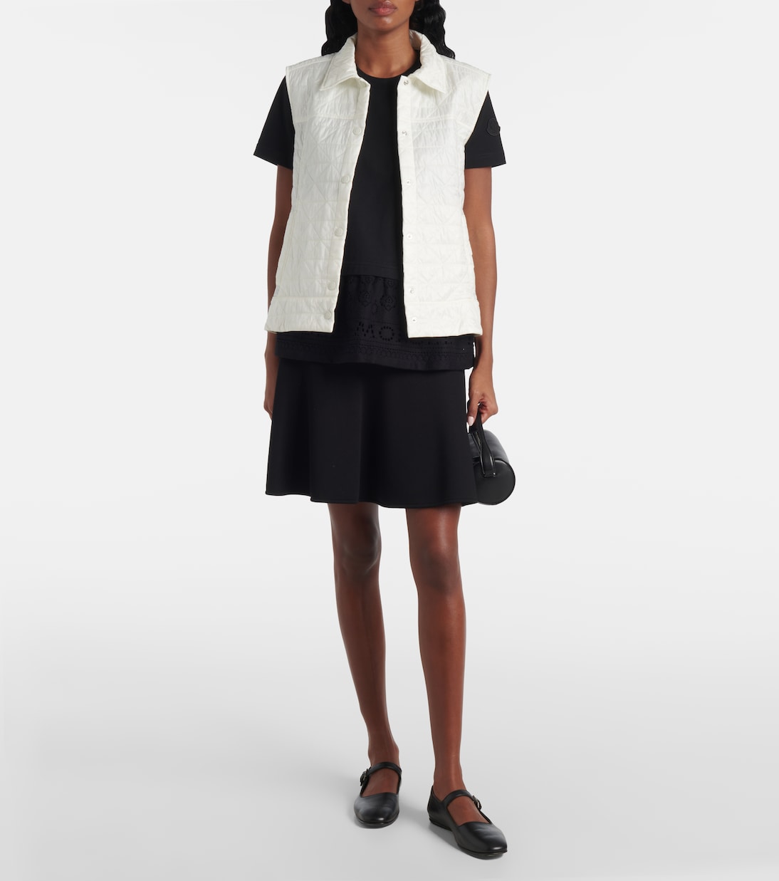 T-shirt in cotone con pizzo | Moncler