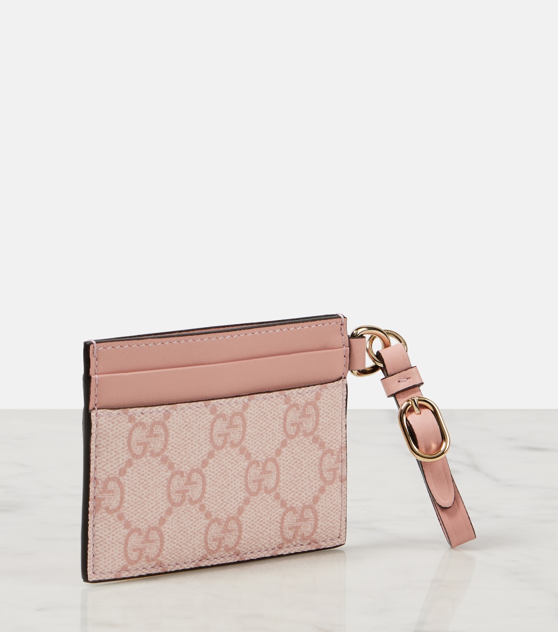 Portacarte Emblem in canvas GG con pelle | Gucci